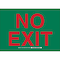 Brady Exit Sign, Fiberglass, 14" W, 10" H, No Exit, Green 122755 - alternate 1